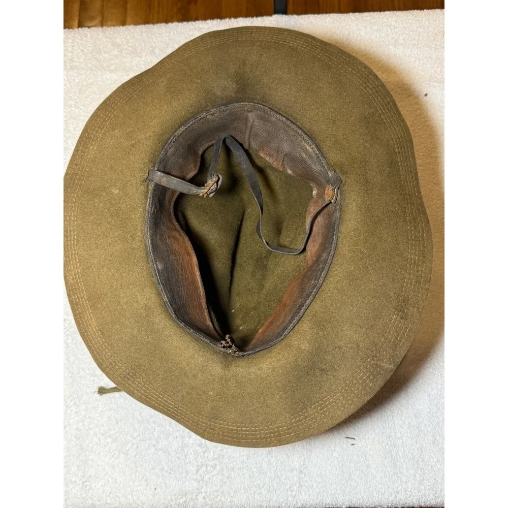 WW1 US Army M1911 Service Campaign Felt Hat Acorn Chinstrap Sweatband Size 6 7/8